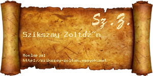 Szikszay Zoltán névjegykártya