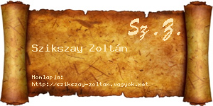Szikszay Zoltán névjegykártya