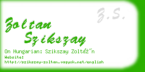 zoltan szikszay business card